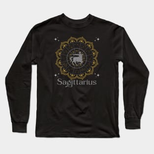 Sagittarius Zodiac Mandala Long Sleeve T-Shirt